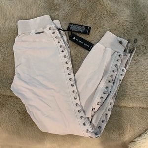 Blanc Noir lace up joggers size Small- Gray BNWT